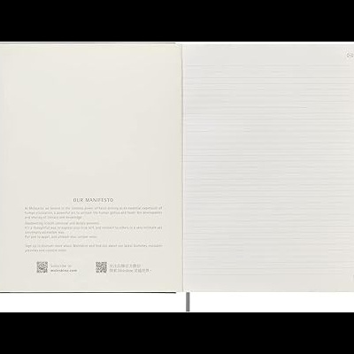 Moleskine | Moleskine Smart Notebook, sistema de escrita inteligente, bloco de notas digital com capa dura, páginas pautadas e fecho elástico, tamanho extra grande 19 x 25 cm, cor preta