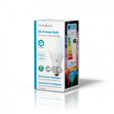 Nedis | Lâmpada LED SmartLife | Wi-Fi | E27 | 800 lm | 9 W | Branco Quente / Branco Frio | 2700 - 6500 K | A+ | Android ™ e iOS | Diâmetro: 60 mm | A60 Nedis | Lâmpada LED SmartLife | Wi-Fi | E27 | 800 lm | 9 W | Branco Quente / Branco Frio | 2700 - 6500 K | A+ | Android ™ e iOS | Diâmetro: 60 mm | A60