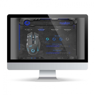 Nedis | Rato Gaming XYAWUL com Fio | DPI: 800 / 1600 / 2400 / 4000 dpi | Número de botões: 8 | Mão Direita | 1.50 m | LED