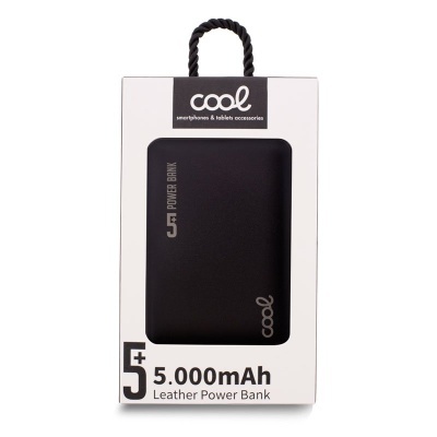 Cool | Bateria Externa Power Bank 5000 mAh COOL Leather Preto