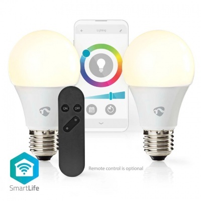 Nedis | 2 Lâmpadas LED coloridas SmartLife | Wi-Fi | E27 | 806 lm | 9W | RGB / Branco Quente a Frio | 2700 - 6500K | Android™/IOS | Bulb Nedis | 2 Lâmpadas LED coloridas SmartLife | Wi-Fi | E27 | 806 lm | 9W | RGB / Branco Quente a Frio | 2700 - 6500K | Android™/IOS | Bulb