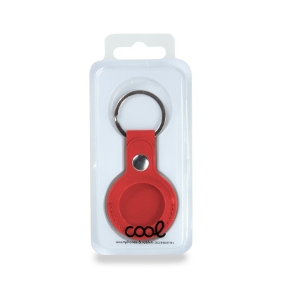Cool | Chaveiro COOL Protetor em Couro Compatível com AirTag Vermelho