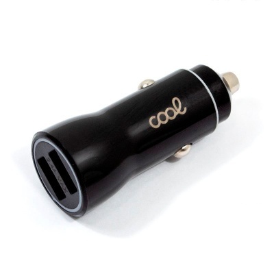 Cool | Carregador de carro universal dupla entrada USB Preto 2,4 amp