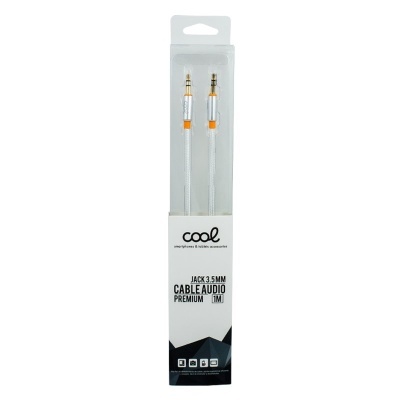 Cool | Cabo Jack 3,5 mm a Jack 3,5 mm COOL Audio-Audio Nylon Prateado (1m) Cool | Cabo Jack 3,5 mm a Jack 3,5 mm COOL Audio-Audio Nylon Prateado (1m)