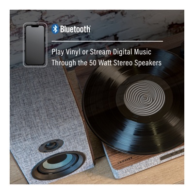 Gira-Discos Crosley Aria Grey | 3 Velocidades, Bluetooth, Rádio AM/FM