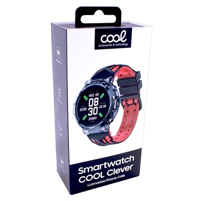 Smartwatch COOL Clever Silicone Negro (Chamadas, Desporto, Saúde)