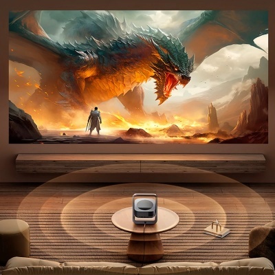 Projetor compacto 3500 lúmenes COOL Onix Altifalante integrado + HDMI / USB + Wi-Fi Mirror (cinza)