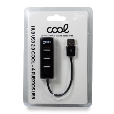 Cool | Universal USB 2.0 Hub 4 portas USB Preto