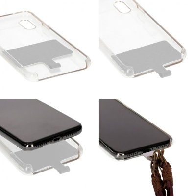 Cool | Cordão de couro sintético COOL universal com cartão para smartphone Castanho