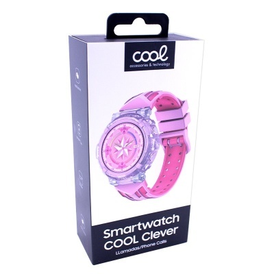 Smartwatch COOL Clever Silicone Rosa (Chamadas, Desporto, Saúde)