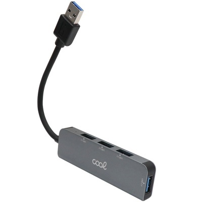 Cool | Universal USB Hub 4 portas USB (2.0 / 3.0) Cinza Alumínio
