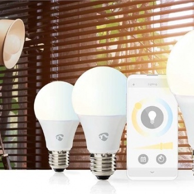 Nedis | 3 Lâmpadas LED SmartLife | Wi-Fi | E27 | 806 lm | 9 W | Quente para Branco Frio | 2700 - 6500 K | Classe energética: F | Android ™ / IOS | Bulb