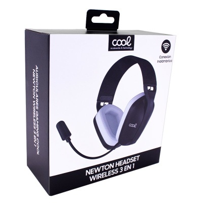 Auscultadores estéreo para PC / PS4 / PS5 Gaming Sem Fio COOL Newton 3 em 1 Preto Auscultadores estéreo para PC / PS4 / PS5 Gaming Sem Fio COOL Newton 3 em 1 Preto