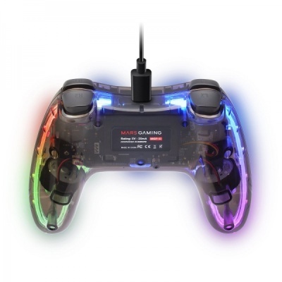 Comando Gaming Mars Gaming MGP-C Professional Gamepad - Iluminação NEON RGB - Vibração háptica dupla