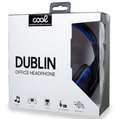 Cool | Auscultadores estéreo COOL Dublin Office com microfone Preto/Azul