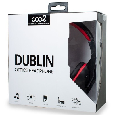 Cool | Auscultadores estéreo COOL Dublin Office com microfone Preto/Vermelho
