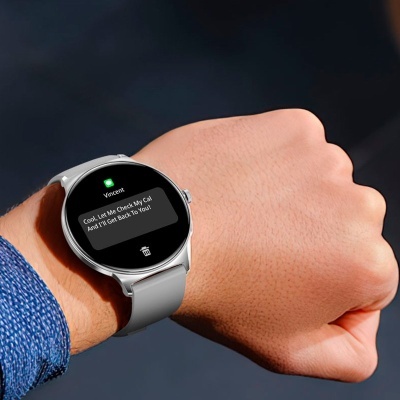 Smartwatch COOL Ultrathin + 2 Correias (AMOLED, Chamadas, Desporto Saúde) Cinza