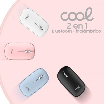 Cool | Rato Silencioso Sem Fios 2 em 1 (Bluetooth + Adaptador USB) COOL Slim Branco