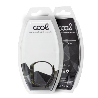 Embalagem com pulseira para smartwatch camuflada da marca Cool