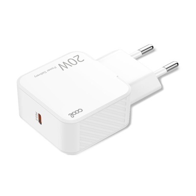 Cool | Carregador de rede universal rápido adaptável. Carregador (PD) 1 x TYPE-C (20W) COOL Branco