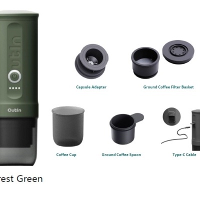 Máquina de café expresso portátil OutIn - verde floresta Máquina de café expresso portátil OutIn - verde floresta
