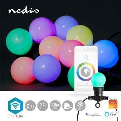 Nedis | Luzes de festa | Wi-Fi | RGB 10 led's | 9.00 m | Android™ / IOS