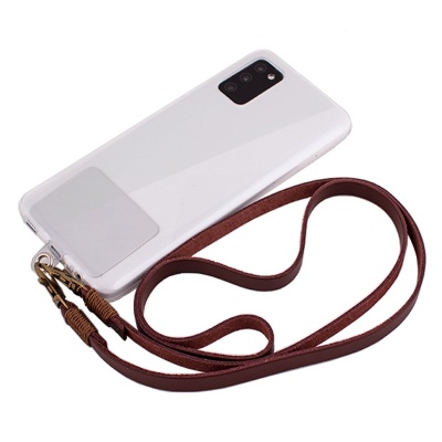 Cool | Cordão de couro sintético COOL universal com cartão para smartphone Castanho