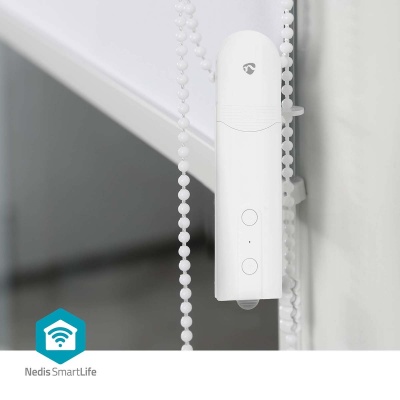 SmartLife Curtain Robot Nedis| Cortinas de painel / Estores de enrolar / Estores romanos | Alimentado pela rede eléctrica / Alimentado por energia solar | 2000 mAh | Bluetooth® | Branco