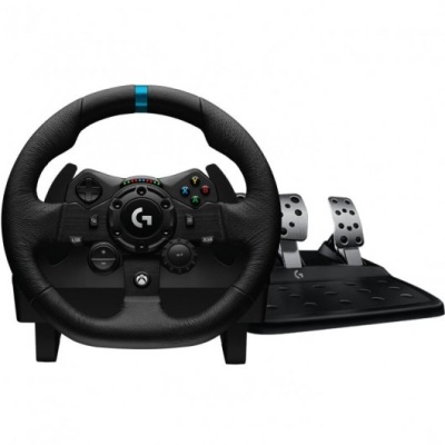 Logitech | Conjunto Volantes Pedais G923 Trueforce compatível com Xbox Series X/S, Xbox One e PC - Indicador LEDs RPM - Rotação de 900º - Efeito Force Feedback com Trueforce - Travão Progressivo - Volante Alumínio, Couro e Aço - Pedais Ajustáveis