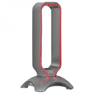 Suporte para auscultadores Mars Gaming MHHX 2 em 1 - Iluminação RGB Flow - 2 portas USB 2.0