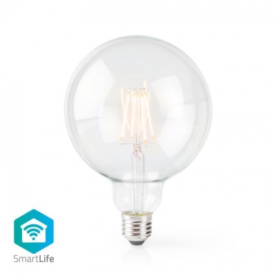 Nedis | Lâmpada de filamento LED SmartLife | Wi-Fi | E27 | 500 lm | 5 W | Branco Quente | 2700 K | Crystal | Android ™ e iOS | Diâmetro: 125 mm | G125