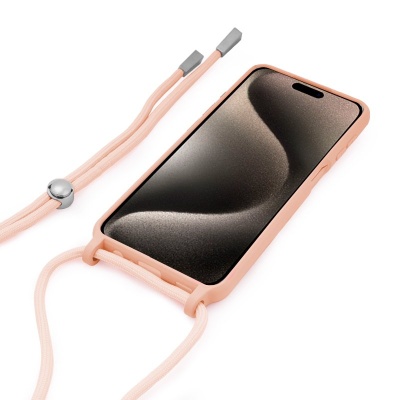Cool | Capa Protetora para iPhone 15 Pro Max Cordão Rosa Liso
