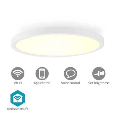 Candeeiro de teto SmartLife Wi-Fi Nedis | RGB / Branco quente a frio | Redondo | Diâmetro: 290 mm | 1800 lm | 2700 - 6500 K | IP20 | Classe energética: F