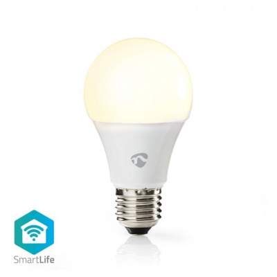 Nedis | Lâmpada LED SmartLife | Wi-Fi | E27 | 800 lm | 9 W | Branco Quente | 2700 K | A + | Android ™ e iOS | Diâmetro: 60 mm | A60