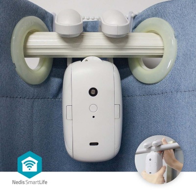 SmartLife Curtain Robot Cortina de Varão | Cortinas / Cortinados | Alimentado por bateria / Alimentado por USB | 4000 mAh | Bluetooth® | Branco