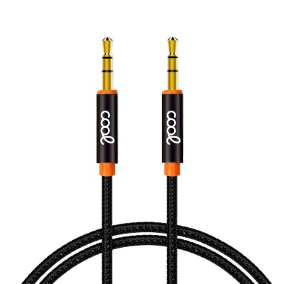 Cool | Cabo Jack 3,5 mm a Jack 3,5 mm COOL Audio-Audio Nylon Preto(1m)