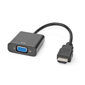 Adaptador HDMI Conector HDMI™ Nedis | VGA Fêmea / 3,5 mm Fêmea | Niquelado | Reto | PVC | Preto |