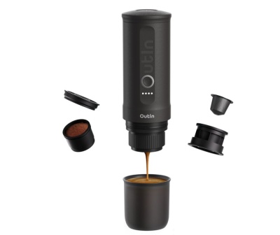 Máquina de café expresso portátil OutIn - cinza metálico