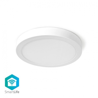 Nedis | Luz de teto | Wi-Fi | Branco Frio / Branco Quente | Redonda | Diâmetro: 300 mm | 30 x 30 x 3,8 cm | 1200 lm | 2700 - 6500 K | IP20 | Classe energética: A | Android ™ e iOS