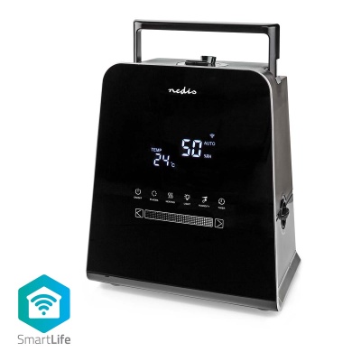 Nedis | SmartLife Humidificador 30 W | Com névoa fria e quente | 5,5 l | Higrômetro | Temporizador | Controlo Remoto | Modo noturno | Preto