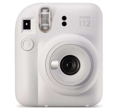 Câmara Instantânea Fujifilm Instax Mini 12 Branco – Estilo Minimalista, Emoções em Tempo Real