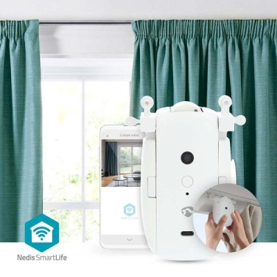 SmartLife Curtain Robot I Rail / U Rail | Cortinas / Drapes | Alimentado por bateria / Alimentado por USB | 4000 mAh | Bluetooth® | Branco