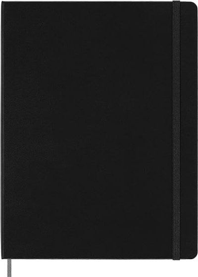 Moleskine | Moleskine Smart Notebook, sistema de escrita inteligente, bloco de notas digital com capa dura, páginas pautadas e fecho elástico, tamanho extra grande 19 x 25 cm, cor preta