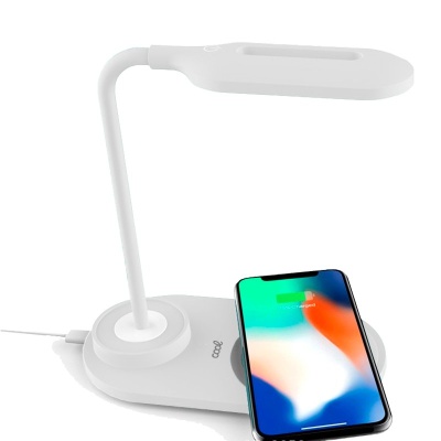 Cool | Lâmpada LED + base de carregamento sem fio Qi COOL Branco