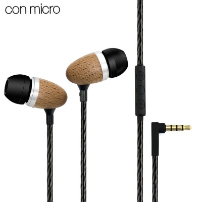 Cool | Fones de ouvido estéreo de 3,5 mm com madeira natural com micro