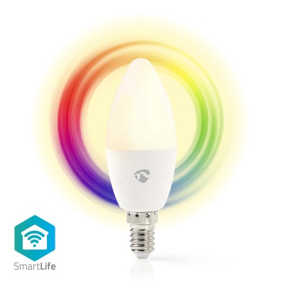 Nedis | Lâmpada Wi-Fi | E14 | 470 lm | 4.9 W | RGB / Branco Quente a Frio | 2700 - 6500 K | Android™ / IOS | Vela | 1 pcs