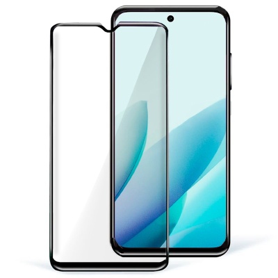 Smartphone com protector de ecrã transparente e bordas pretas