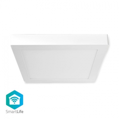 Nedis | Luz de teto | Wi-Fi | Branco Frio / RGB / Branco Quente | Square | 30 x 30 x 3,8 cm | 1400 lm | 2700 - 6500 K | IP20 | Classe energética: A | Android ™ e iOS