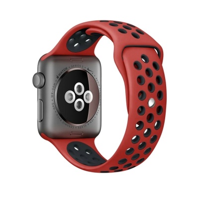 Cool | Pulseira COOL p/ Apple Watch Series 1 / 2 / 3 / 4 / 5 / 6 / 7 / 8 / SE (42 / 44 / 45 mm) Sport Vermelho Negro