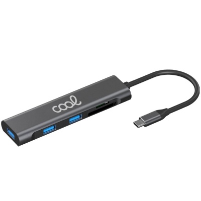 Cool | Universal Type-C Hub 5 em 1 Alumínio (3 x USB 3.0 + SD + Micro SD)